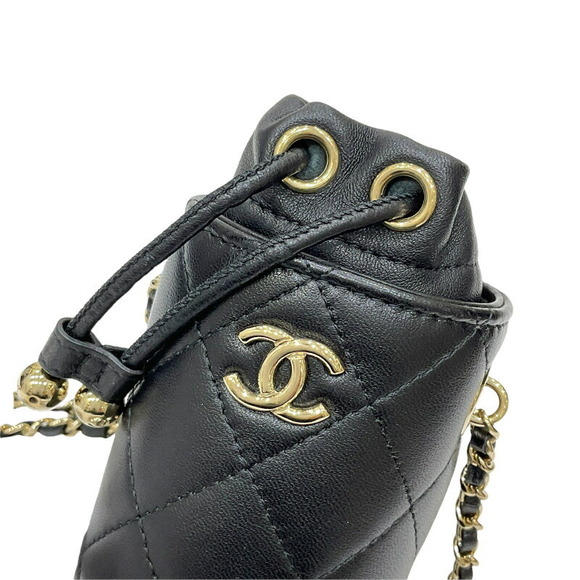 Chanel Matelasse Mini Bucket Bag Lambskin Black - Picture 7 of 8
